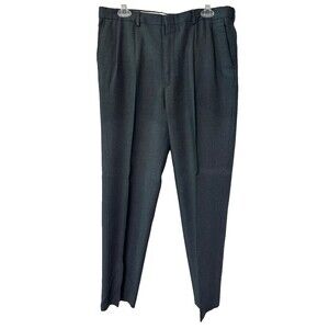 Men's Charcoal Dress‎ Pants 34X32 RN 14946 Pleated Cuffed Great Condition